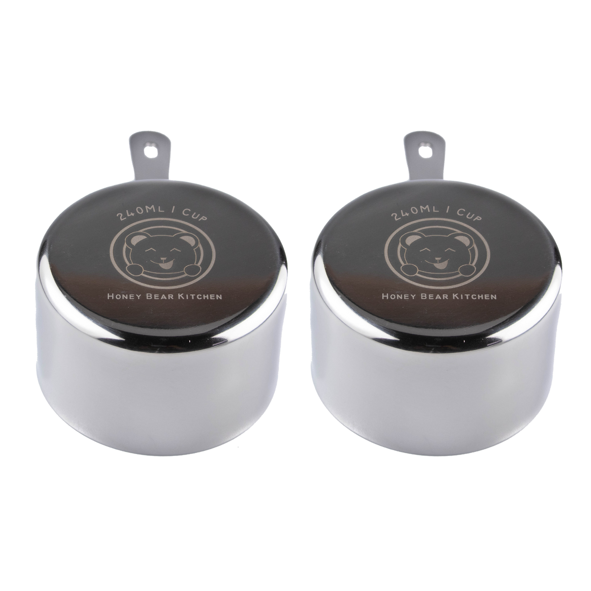 Measuring Cups Set of 2: 1/2 Cup 120 ml , Polished Stainless Steel