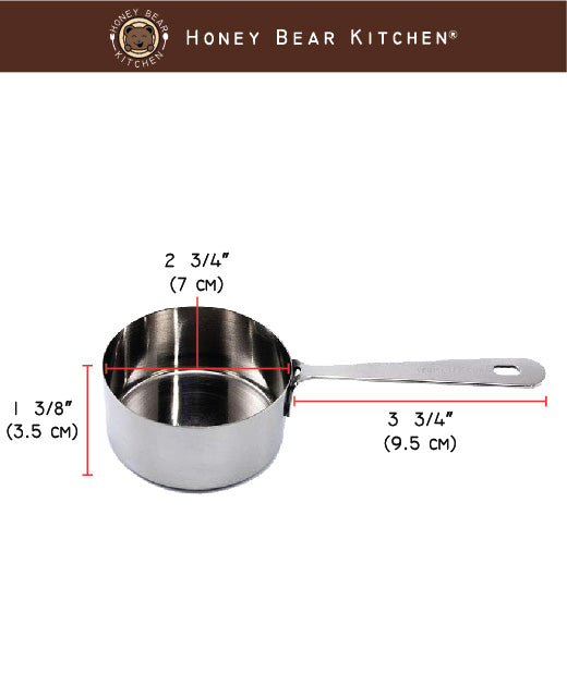 Honey Bear Kitchen 1/4 Cup 60 ml Leave-in Canister Scoops, Polished  Stainless Steel (Set of 2)