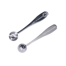 Load image into Gallery viewer, 2.5 ml 1/2 Teaspoon Measuring Scoop Spoons, Polished Stainless Steel, Set of 2
