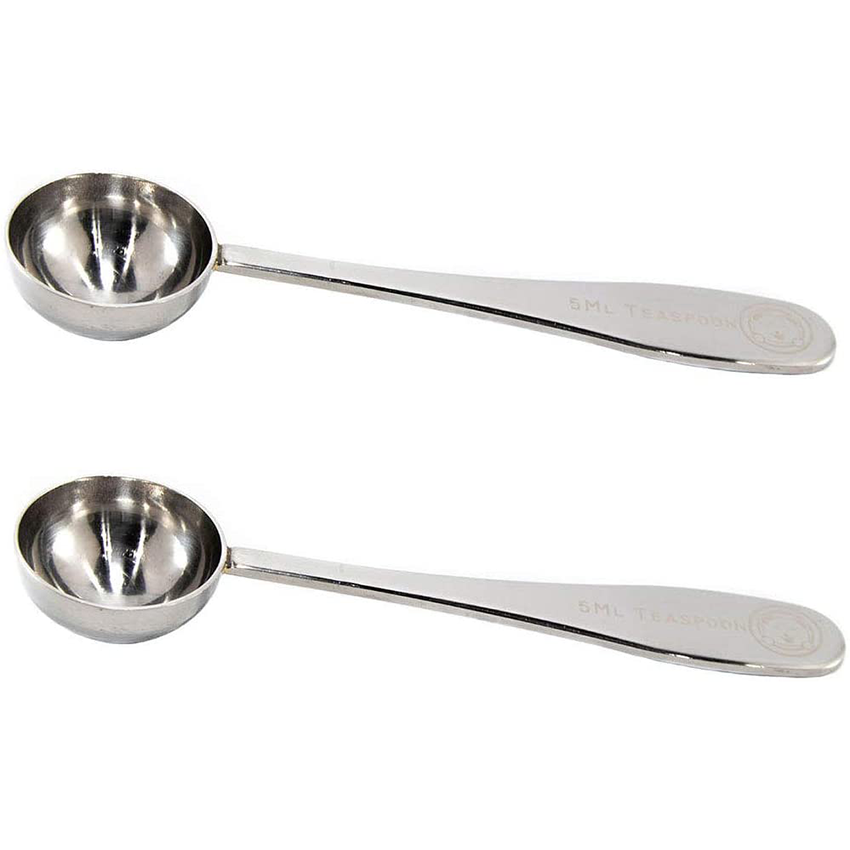 Honey Bear Kitchen 1/4 Cup 60 ml Leave-In Canister Scoops, Polished Stainless Steel (Set of 2)