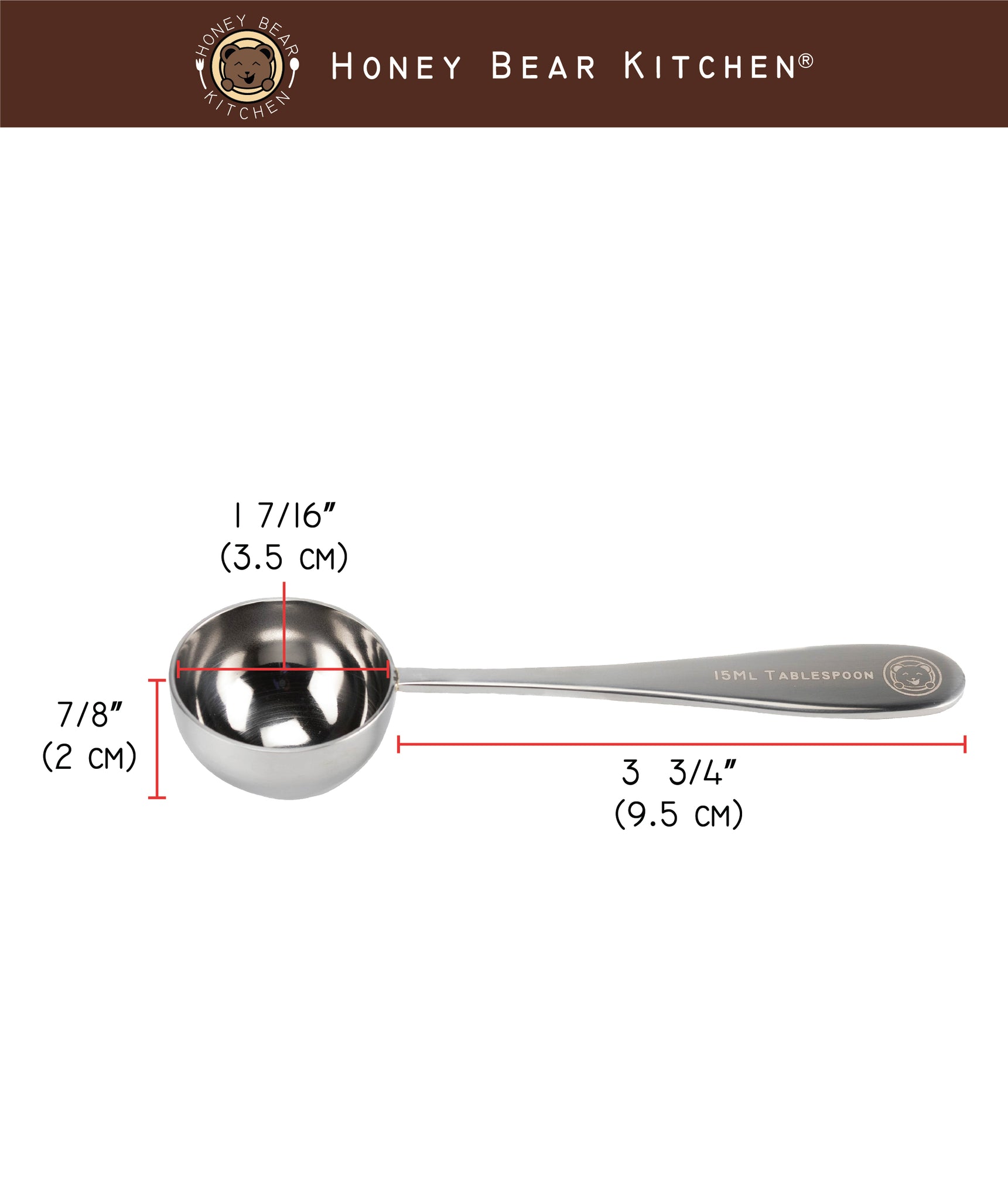 Tablespoon 15 ml Set of 2: Polished Stainless Steel – Honey Bear Kitchen